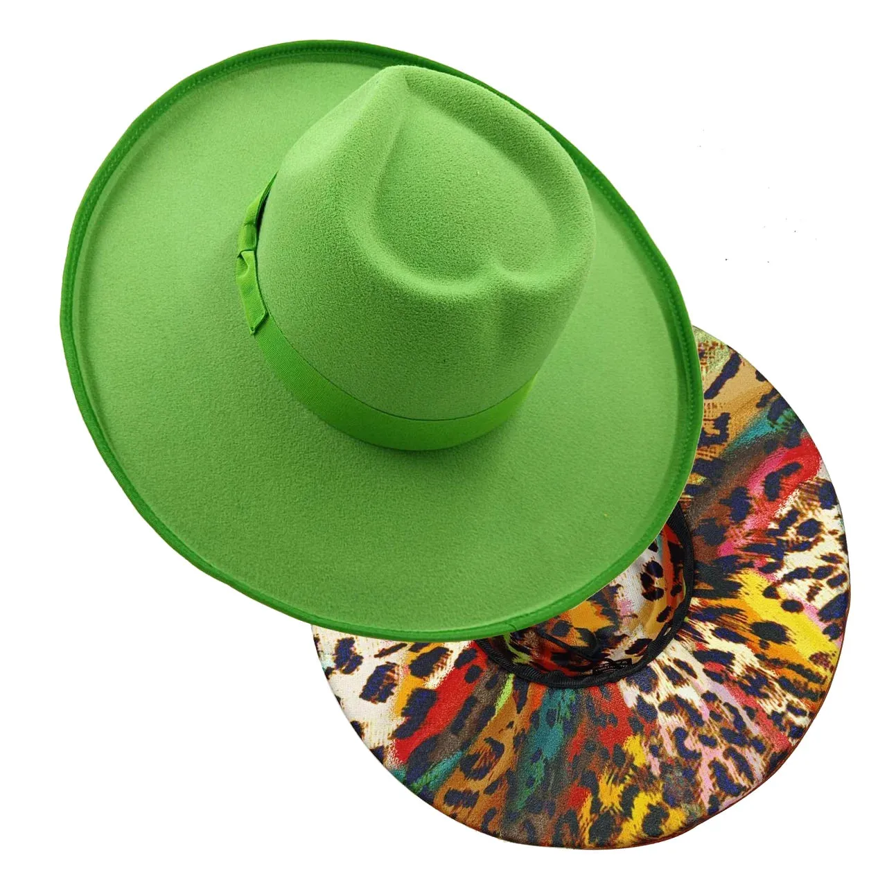 Lucky Love Heart Fedora Hats 10cm Wide Brim