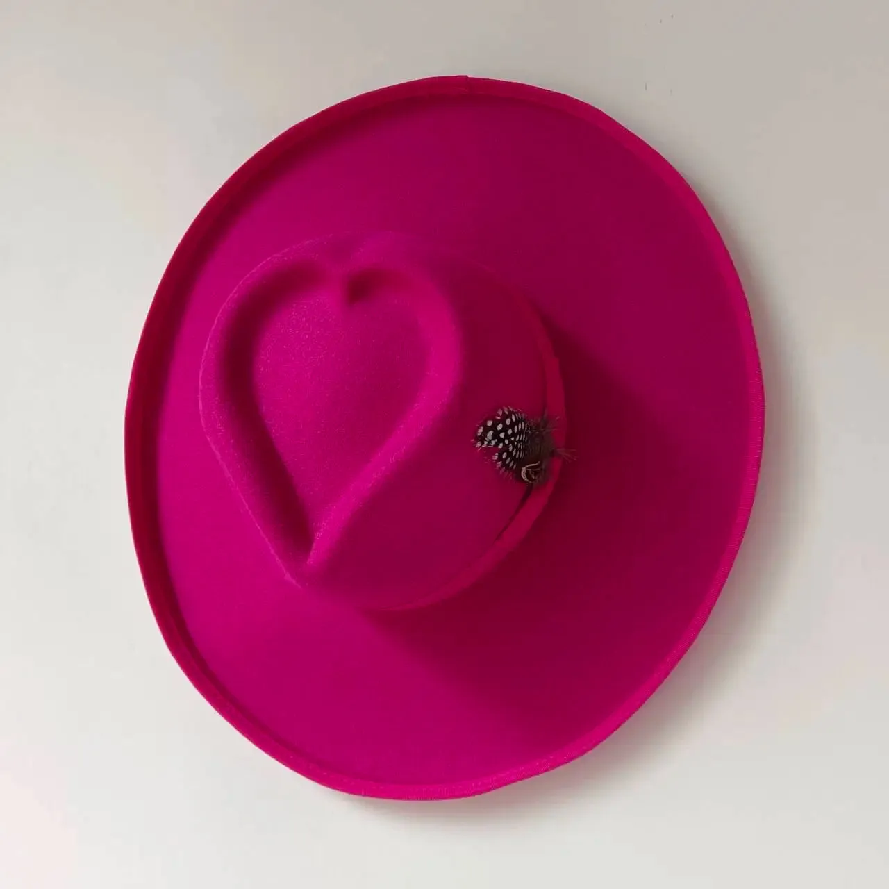 Lucky Love Heart Fedora Hats 10cm Wide Brim