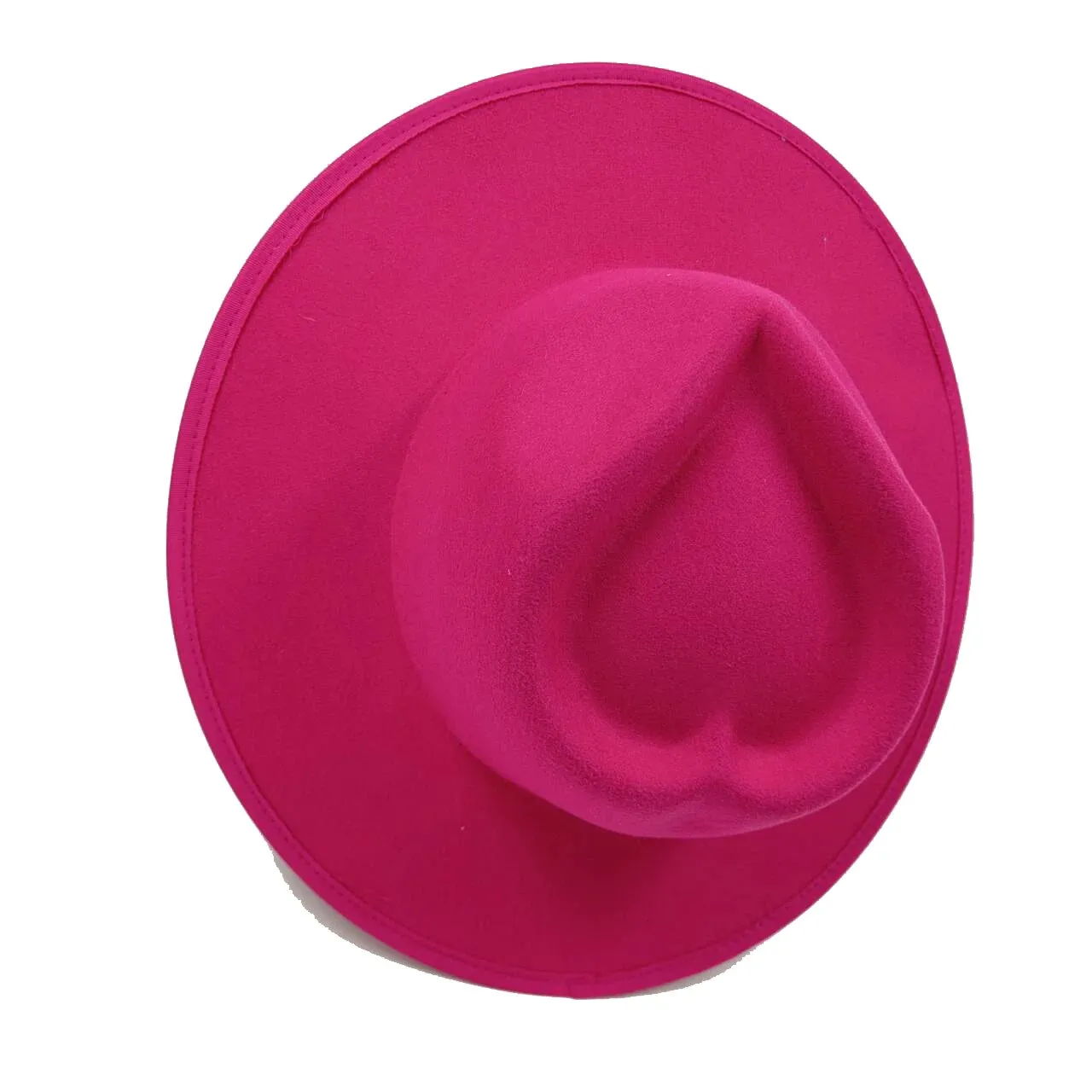 Lucky Love Heart Fedora Hats 10cm Wide Brim