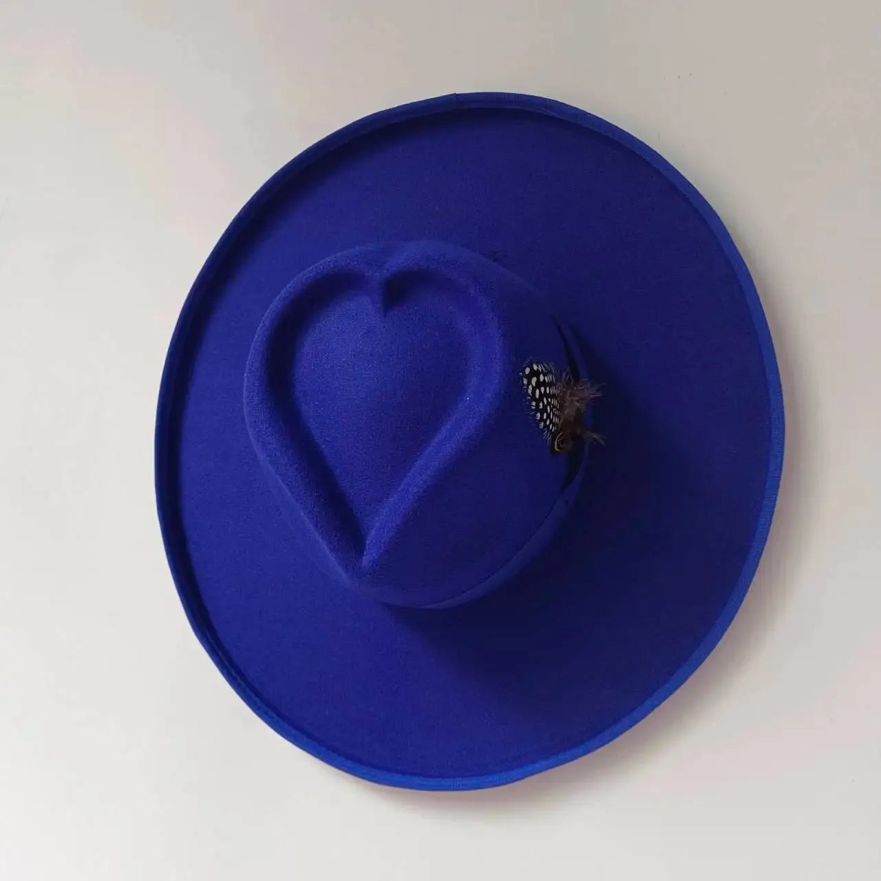 Lucky Love Heart Fedora Hats 10cm Wide Brim