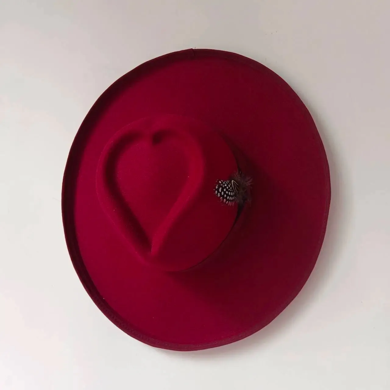 Lucky Love Heart Fedora Hats 10cm Wide Brim