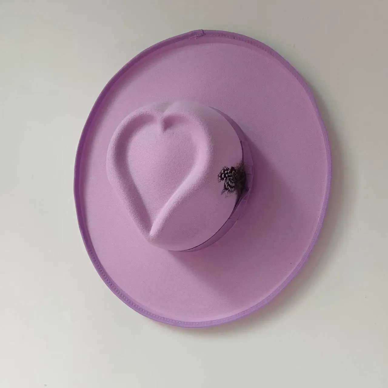 Lucky Love Heart Fedora Hats 10cm Wide Brim