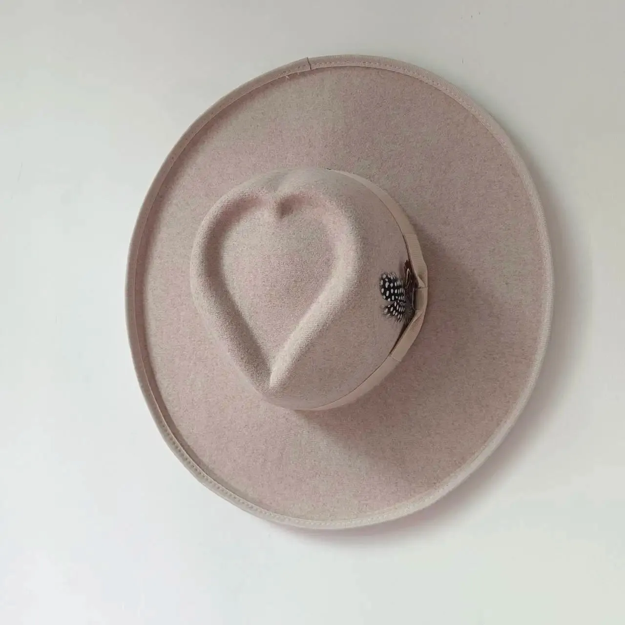 Lucky Love Heart Fedora Hats 10cm Wide Brim