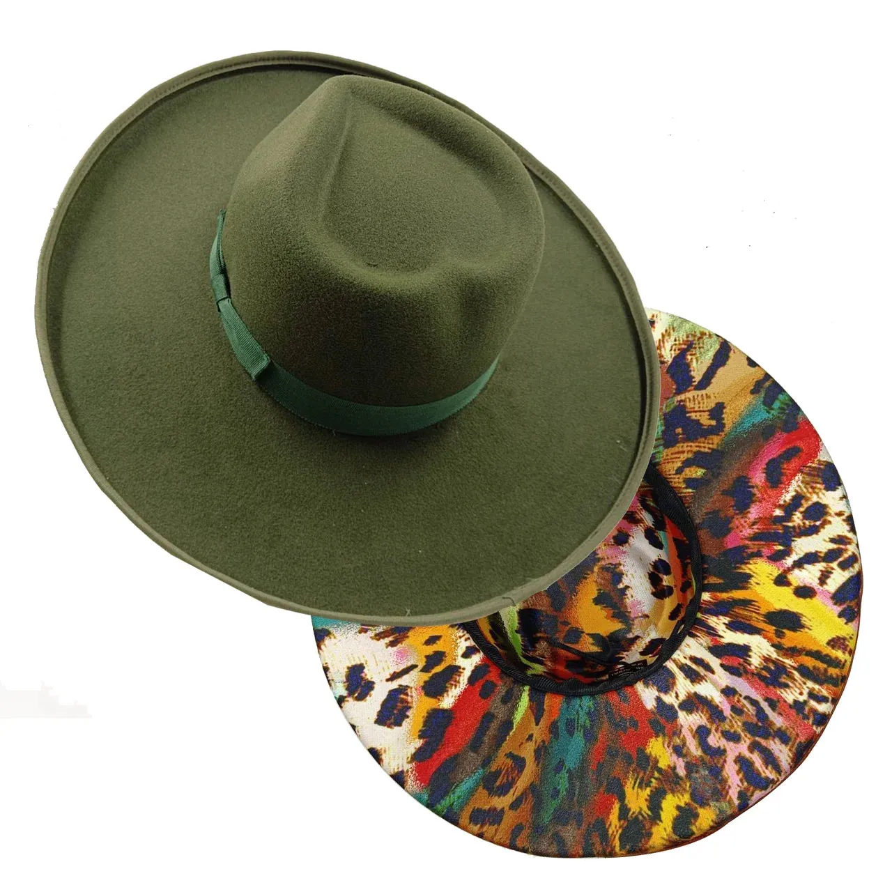 Lucky Love Heart Fedora Hats 10cm Wide Brim