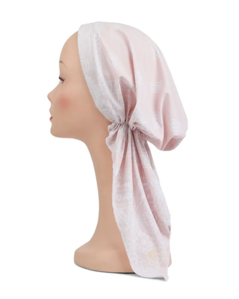 MA-1004 Light Pink Bandanna Print Swim Pre-Tied Bandanna