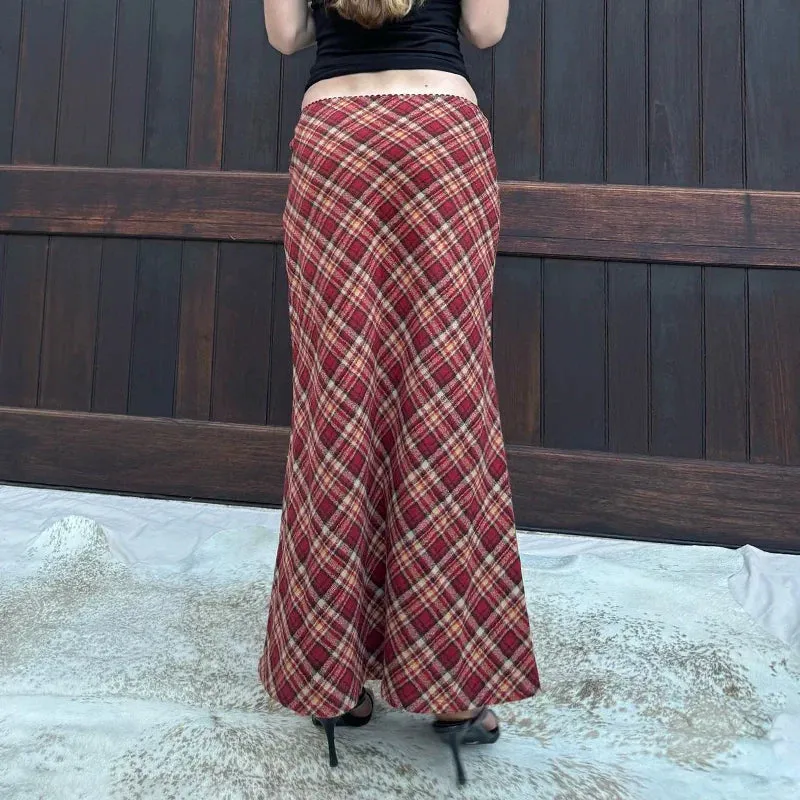 Mariah Low Waist Plaid Skirt