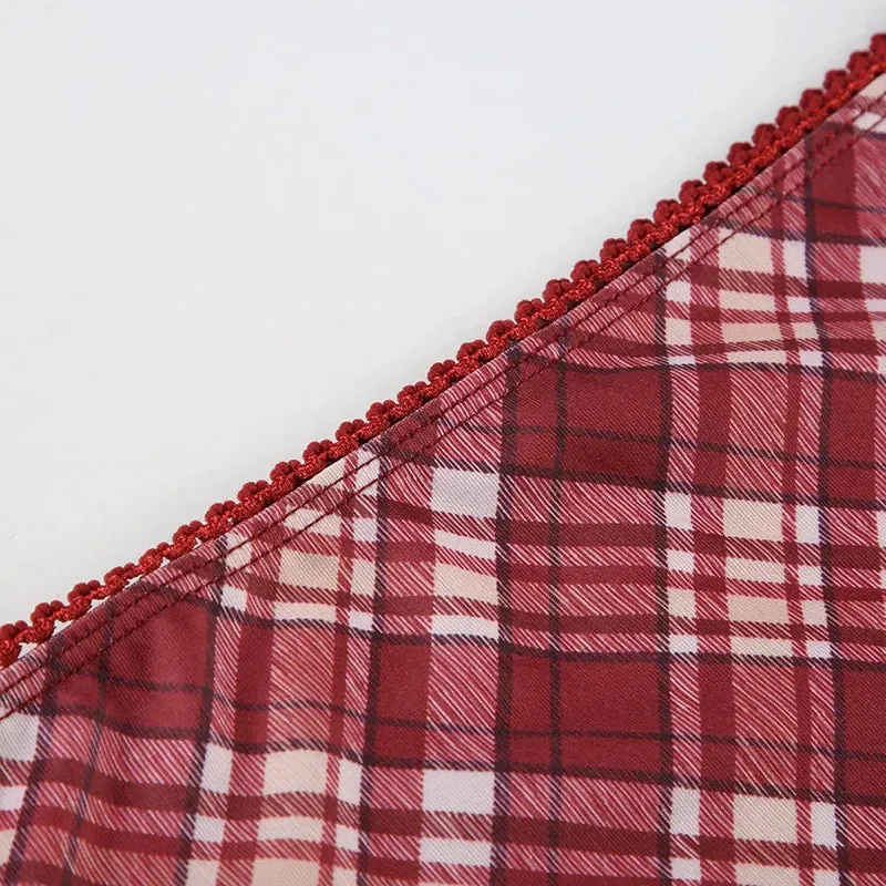 Mariah Low Waist Plaid Skirt