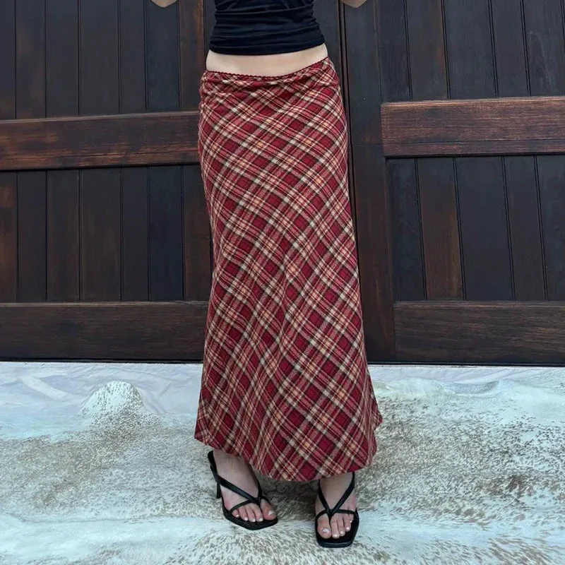 Mariah Low Waist Plaid Skirt