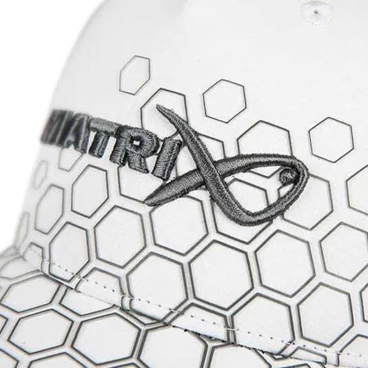 Matrix Hex Print White Baseball Cap