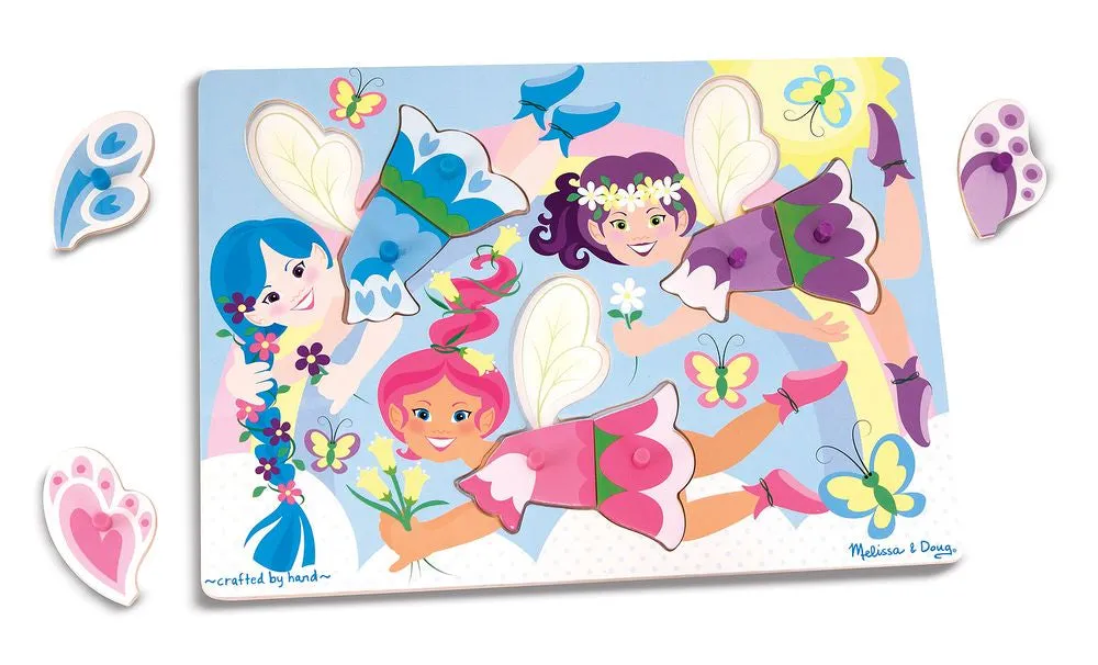 Melissa & Doug Classic Peg Puzzle Dress-Up Fairies