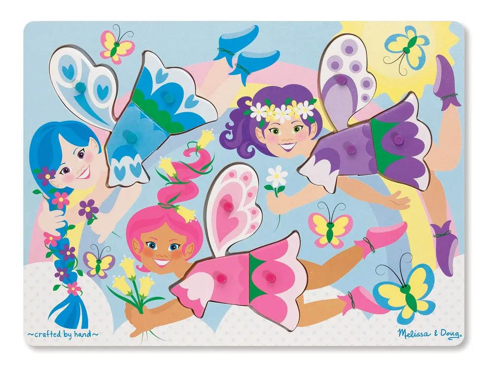 Melissa & Doug Classic Peg Puzzle Dress-Up Fairies