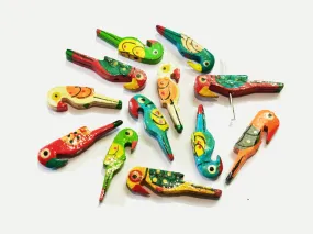 Multicolor Parrot Shape Assorted Wooden Buttons