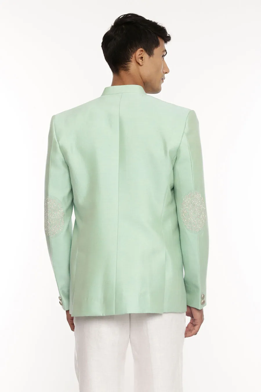 Pastel Green Embroidered Bandhgala