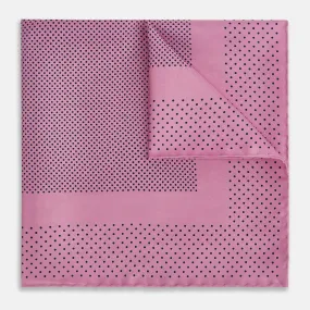 Pink Dot Silk Pocket Square