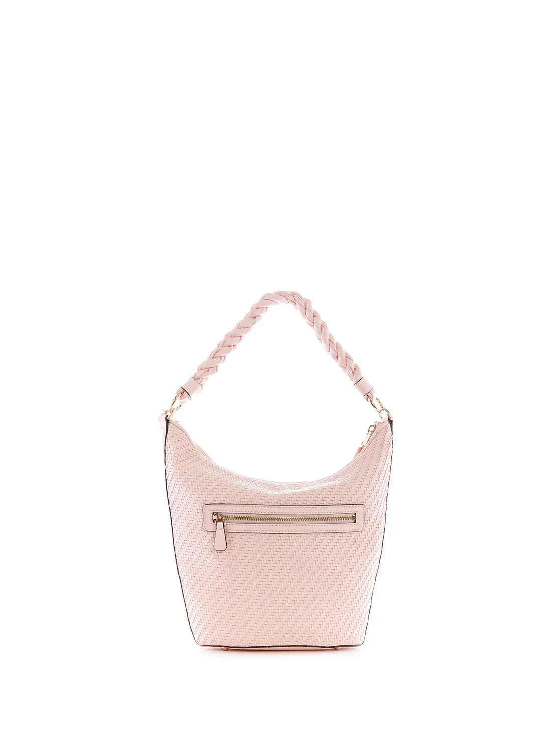 Pink Woven Hassie Bucket Hobo Satchel