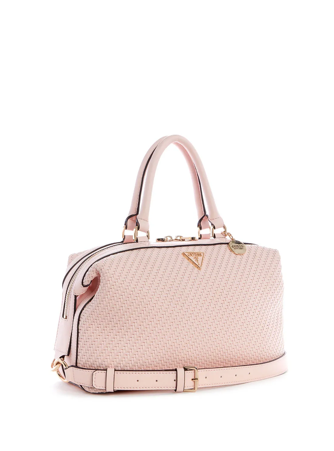 Pink Woven Hassie Soho Satchel Bag