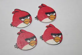 Red Angry Bird Designer Wooden Buttons