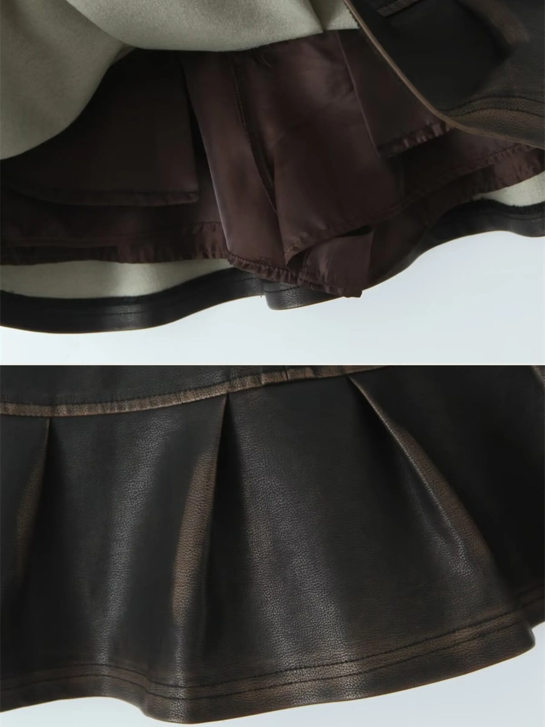 Renna Vintage Faux Leather Skirt