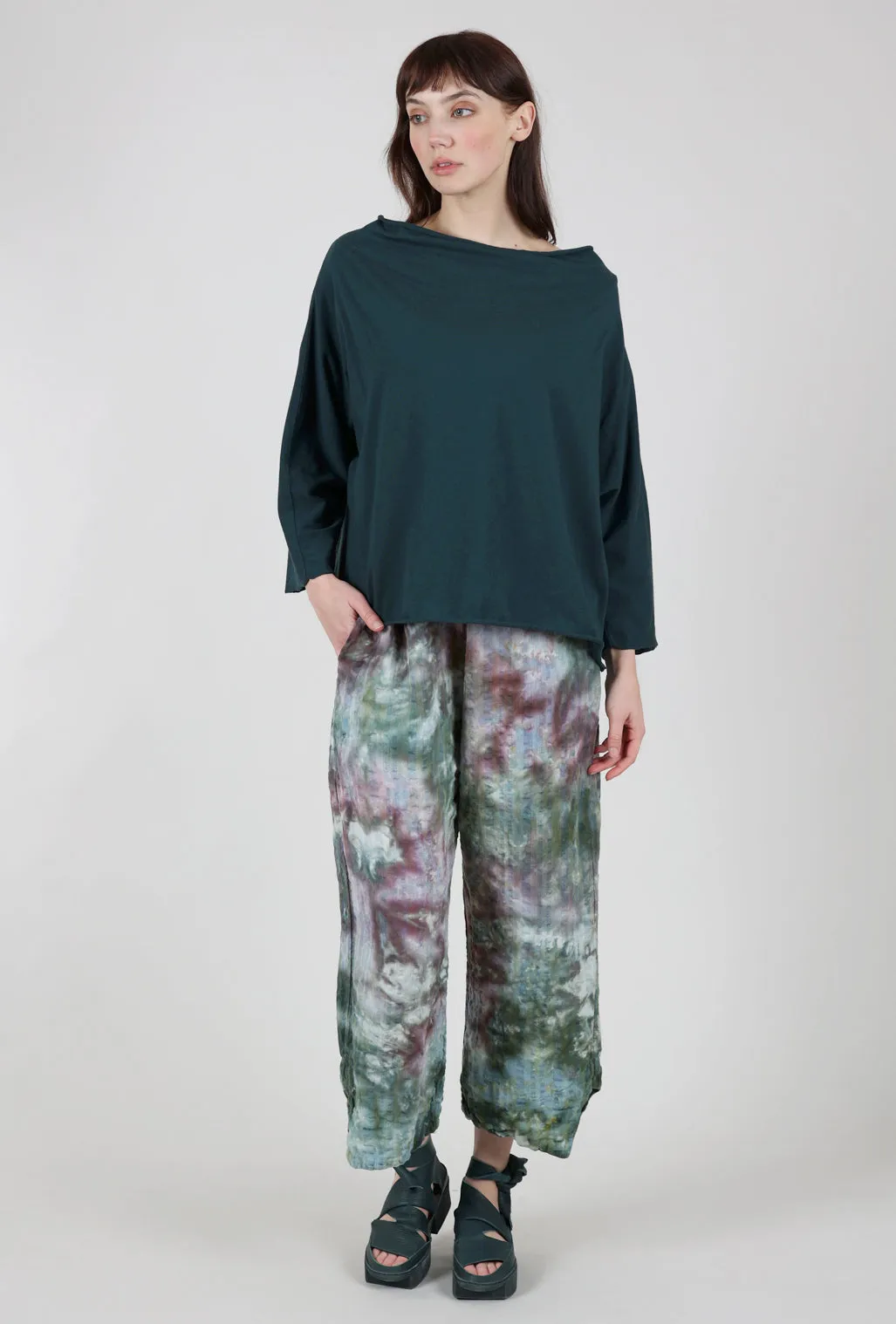 Rumpled Milo Lantern Pant, Waterlilies