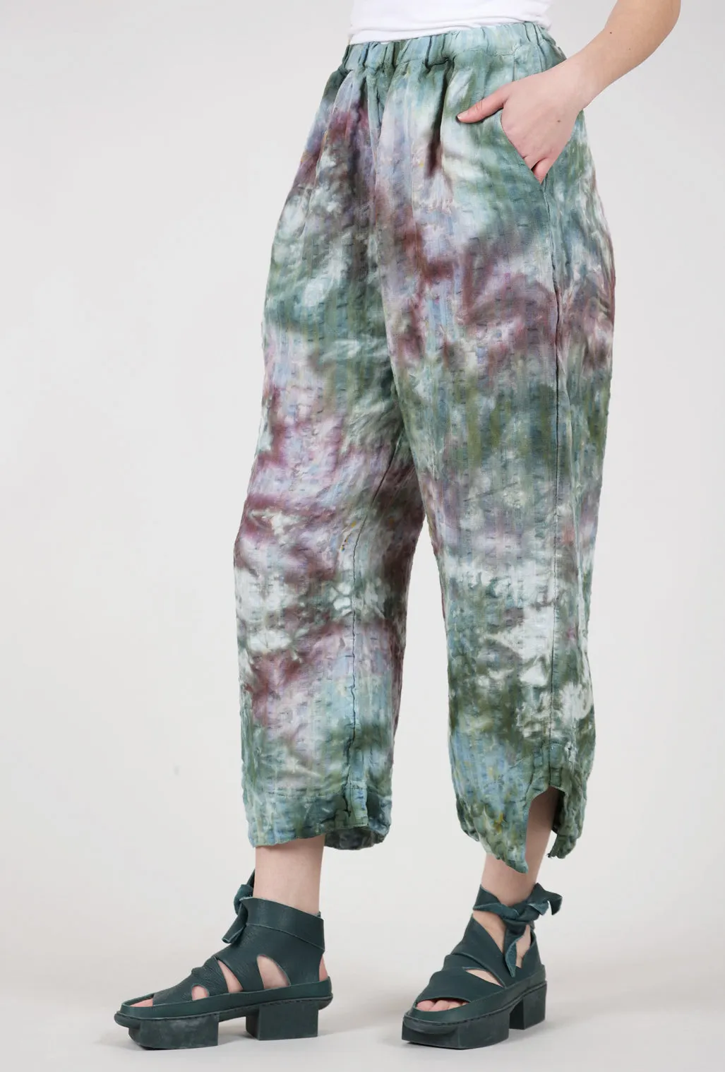 Rumpled Milo Lantern Pant, Waterlilies