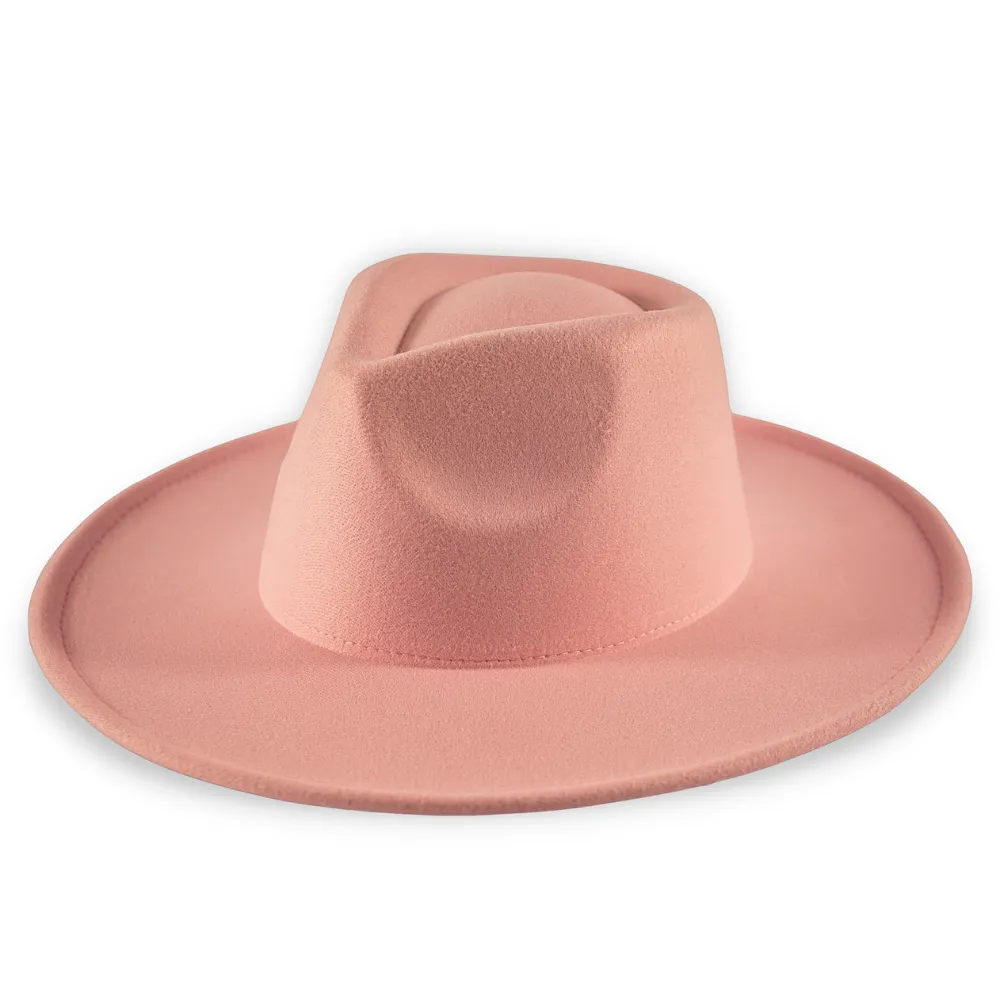 Savannah Wide Brim Fedora - Pink