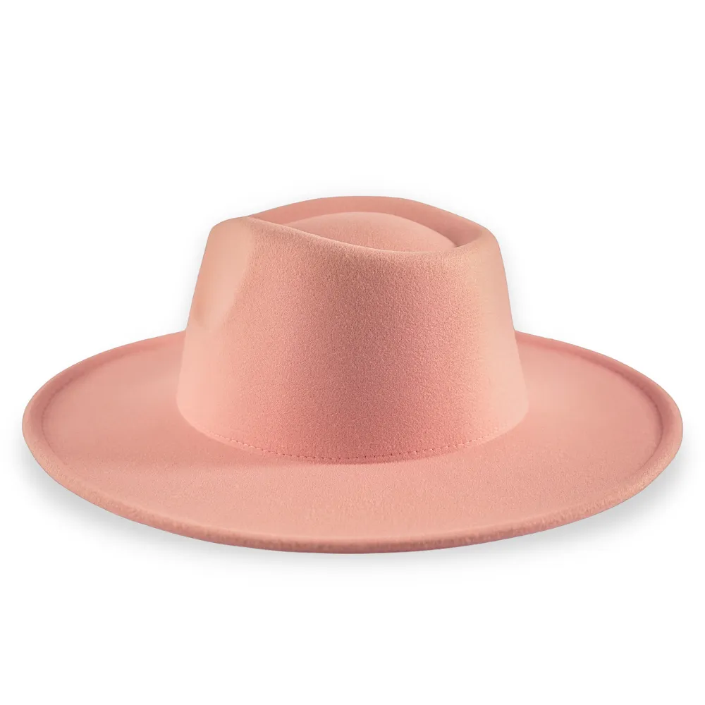 Savannah Wide Brim Fedora - Pink