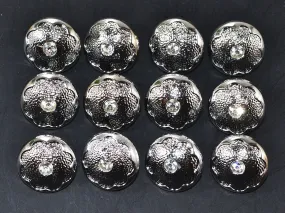 Silver Designer Floral Acrylic Coat Buttons