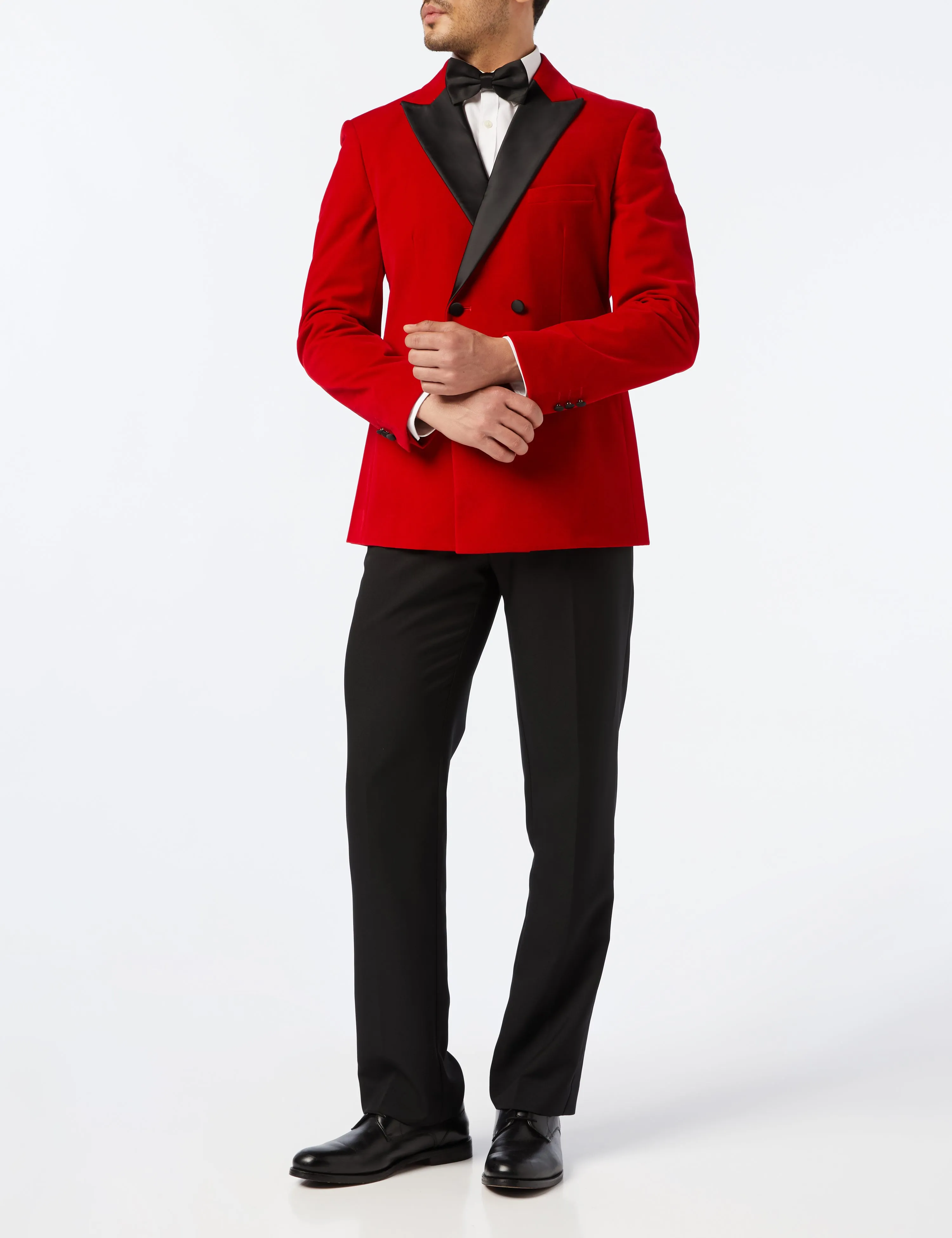 SMITH - Red Soft Velvet Dinner Jacket