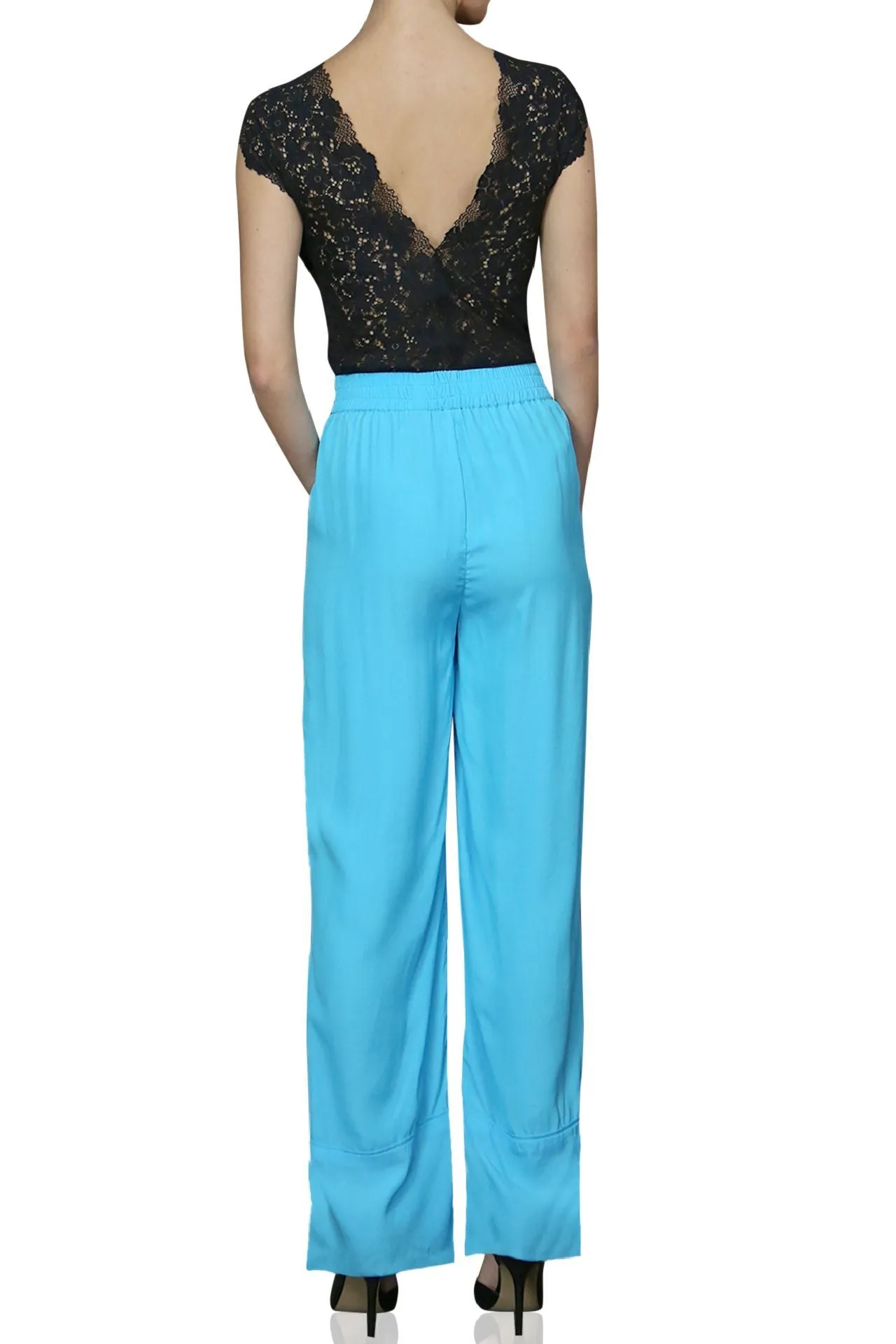 Straight Fit Pants In Light Blue