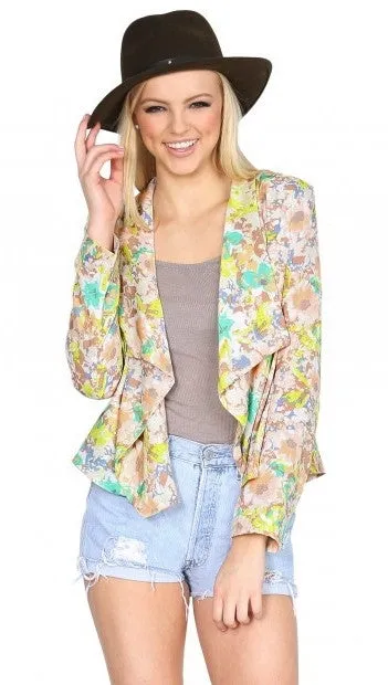 Sugar Lips Matisse Floral Open Blazer