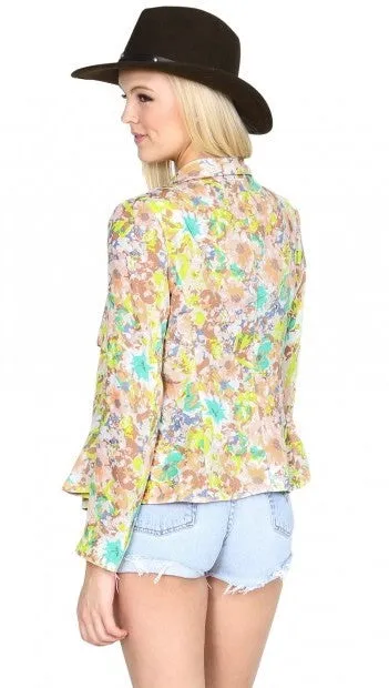 Sugar Lips Matisse Floral Open Blazer