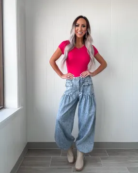 Taylor Wide Leg Pants - Light Denim