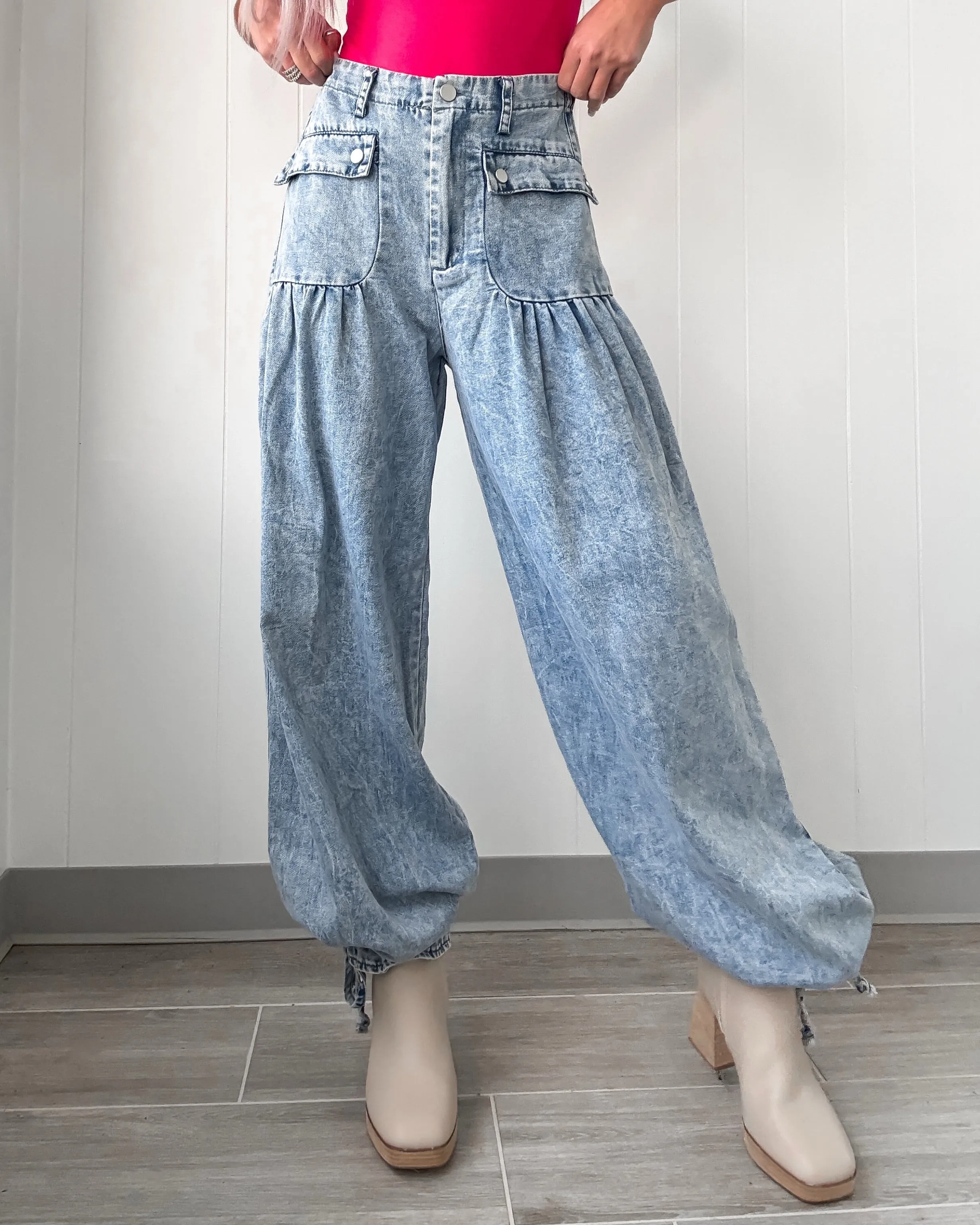 Taylor Wide Leg Pants - Light Denim