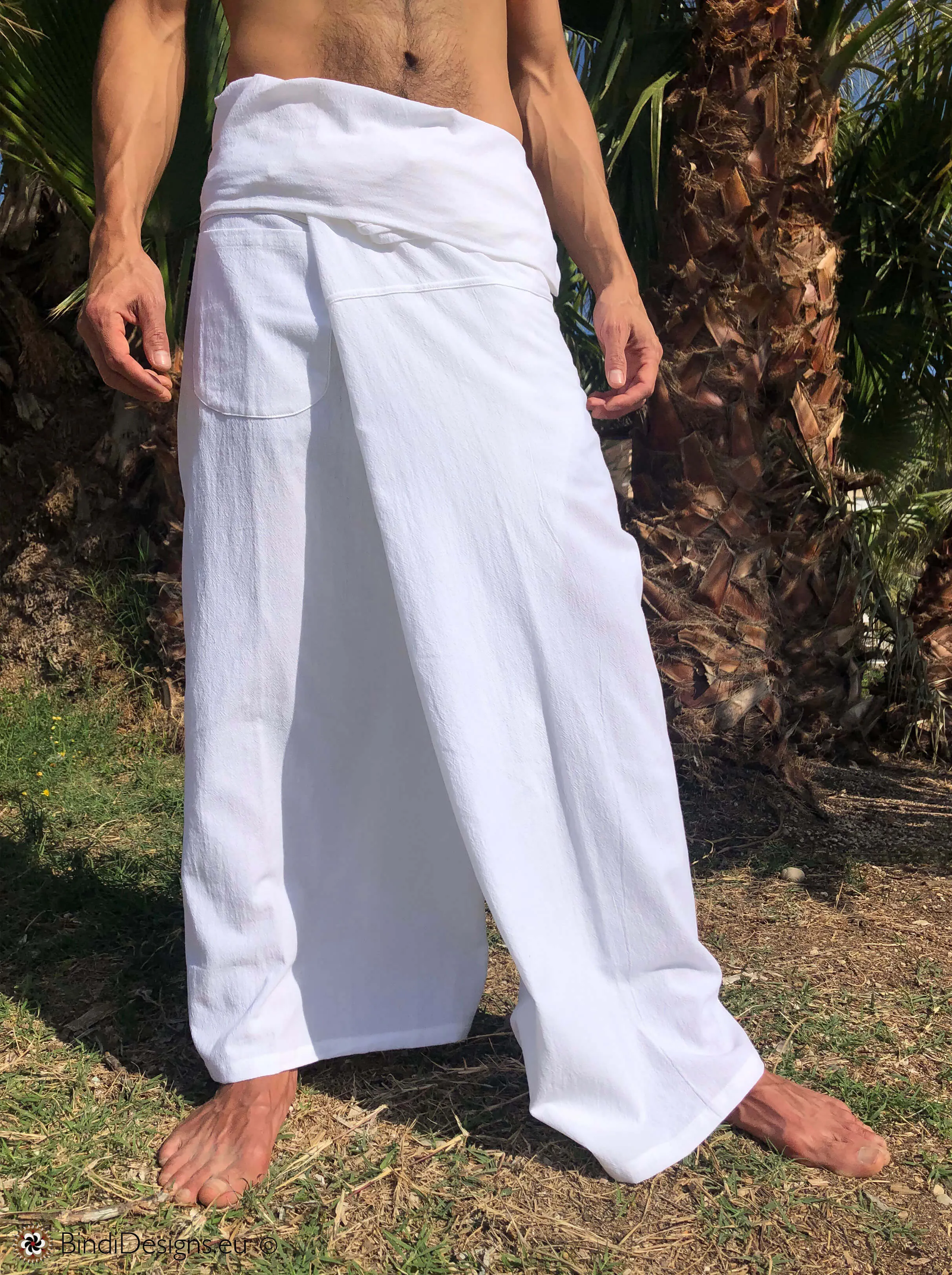 Thai Fisherman Pants Light Cotton White