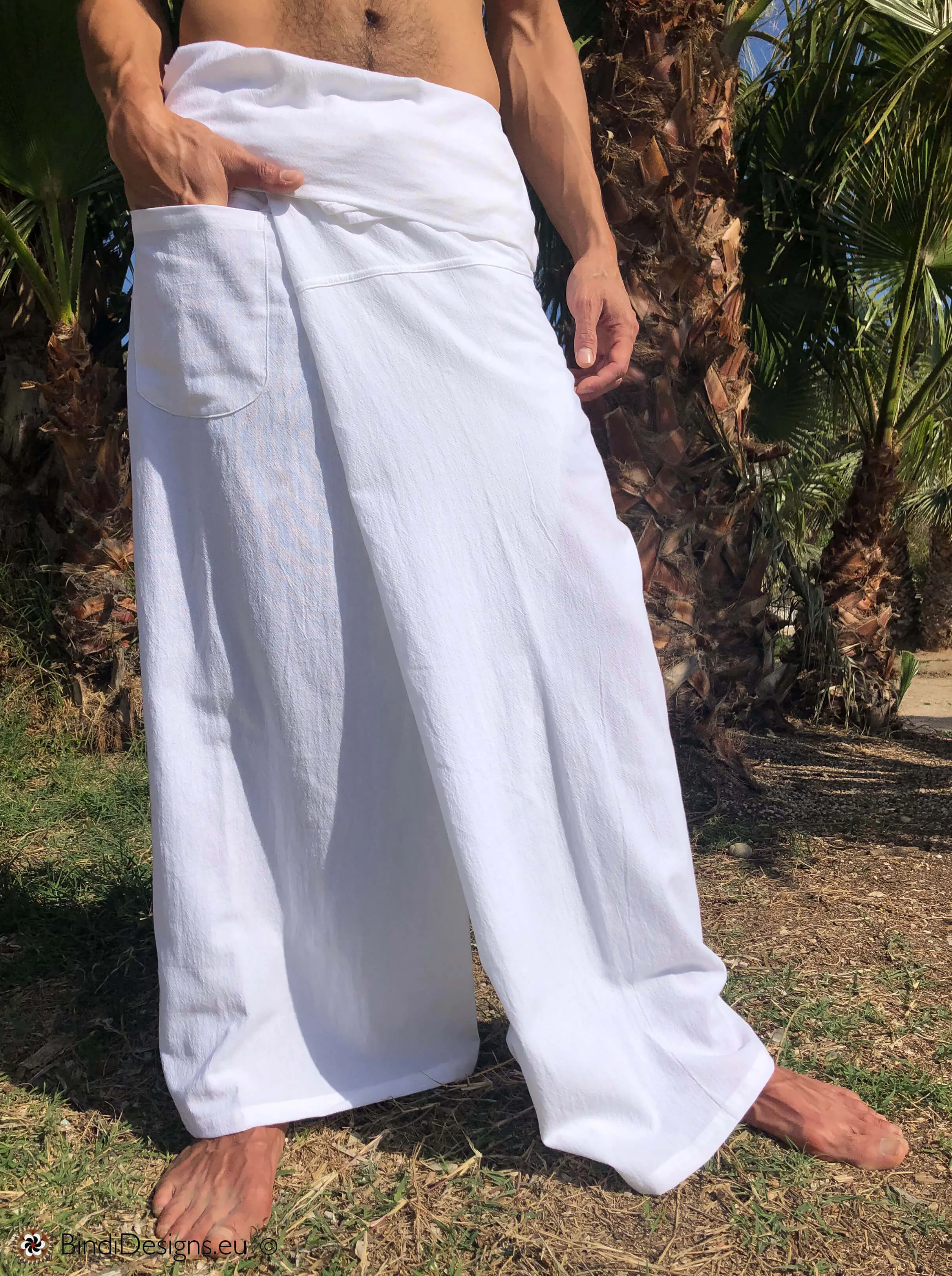 Thai Fisherman Pants Light Cotton White