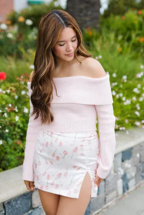 The Floral Serenade Tulip Print Mini Skirt