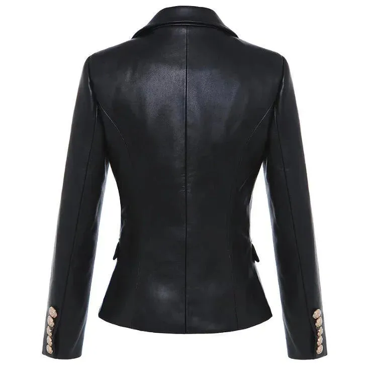 The Katerina Faux Leather Blazer