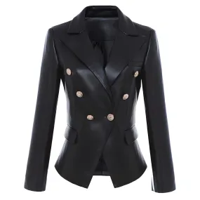 The Katerina Faux Leather Blazer