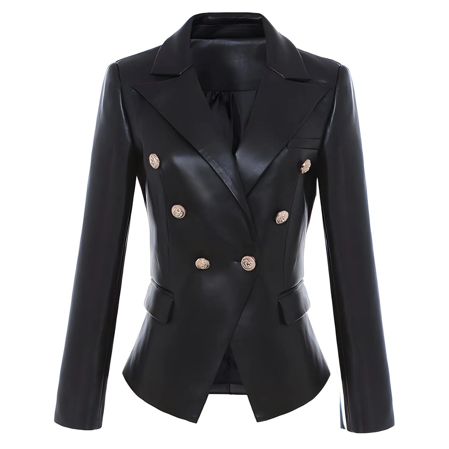 The Katerina Faux Leather Blazer