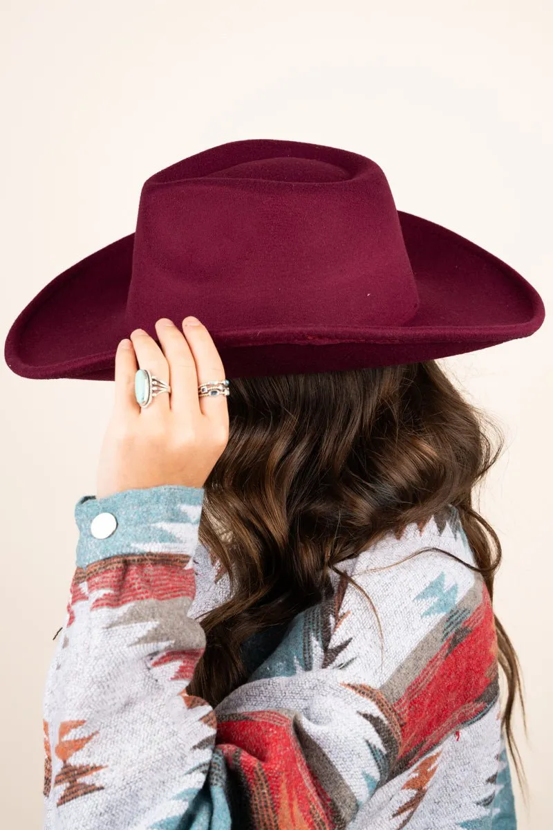 The Lainey Burgundy Felt Hat