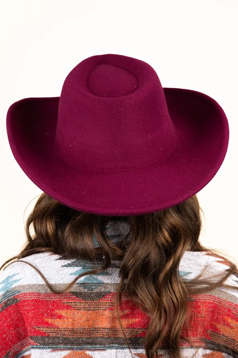 The Lainey Burgundy Felt Hat