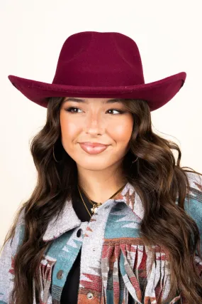 The Lainey Burgundy Felt Hat