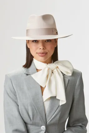 Toni Cream Flat-Brim Fedora