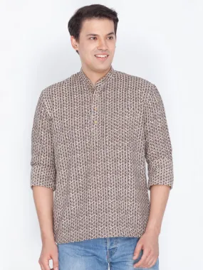 VASTRAMAY Men's printed  Pure Cotton Kurta