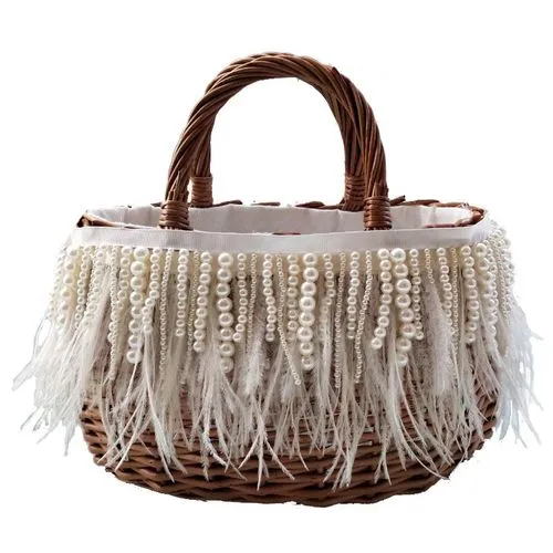 Vvsha luxury Pearl bag women's new hand-woven beach straw bag rattan crossbody tassel shoulder bags wild evening clutch bags handbags