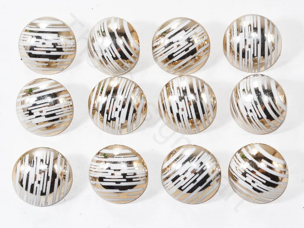 White Golden Designer Coat Buttons