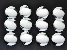 White Plain Acrylic Coat Buttons