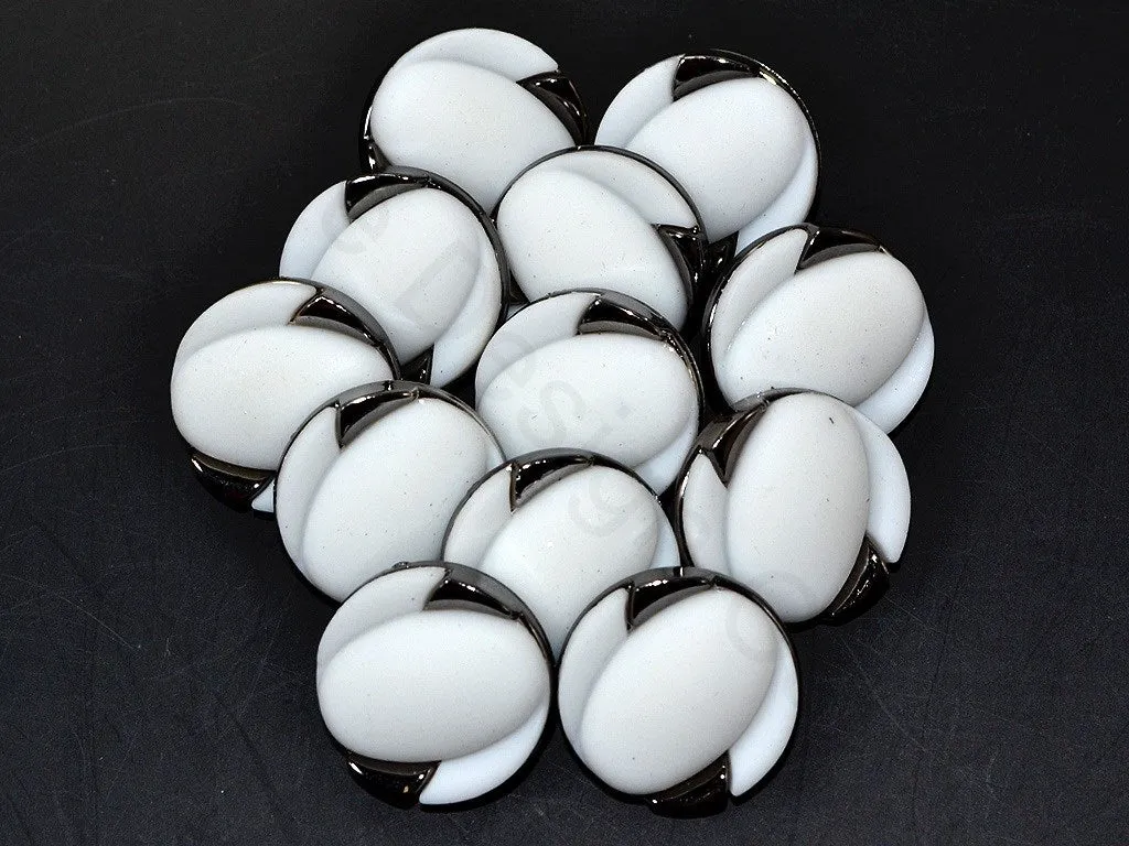 White Plain Acrylic Coat Buttons