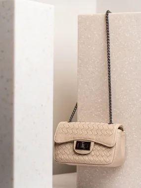 Women Beige Textured PU Sling Bag