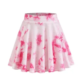 Women Dye Colourful Stretchable Flare Skirt Casual Mini Skirt